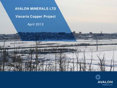 AVALON MINERALS LTD Viscaria Copper Project April 2013 AVALON MINERALS 