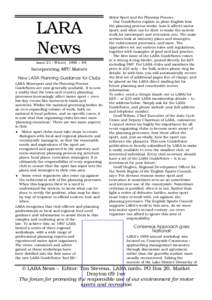 LARA News Issue 21 : Winter 1998 – 99 Incorporating MFU Matters New LARA Planning Guidance for Clubs