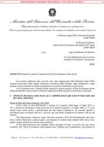 MIUR.AOODGOSV.REGISTRO UFFICIALE(U2018  Ministero dell’Istruzione, dell’Università e della Ricerca Dipartimento per il sistema educativo di istruzione e formazione Direzione generale per gli ordiname