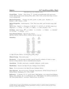 Fe3+ Al2 (PO4 )2 (OH)3 • 7H2 O  Sigloite