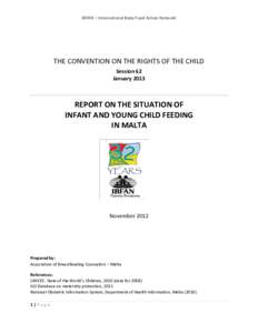 IBFAN – International Baby Food Action Network  THE CONVENTION ON THE RIGHTS OF THE CHILD Session 62 January 2013