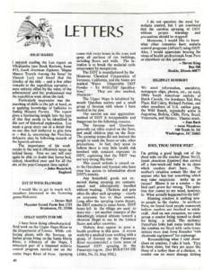 LETTERS teams visit every house in the zone and spray all surfaces of the buildings, I enjoyed reading the Lee report on including floors and walls. The inVilcabamba (see Book Reviews, Issue tention is to break the malar