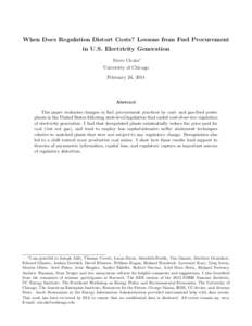 When Does Regulation Distort Costs? Lessons from Fuel Procurement in US Electricity Generation