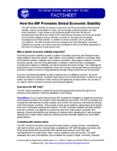 IMF Factsheets--How the IMF Promotes Global Economic Stability; April 2014