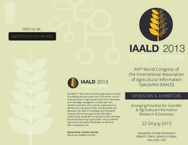 Visit us at: iaald.library.cornell.edu IAALD[removed]World Congress