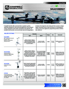 SOLUTION  SOLAR ENERGY Systems for Solar Resource Assessment, Power Performance, and Advanced Monitoring