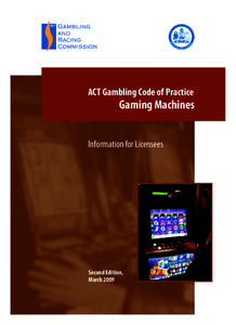 ACT Gambling Code of Practice - Gaming Machine Information for Licensees