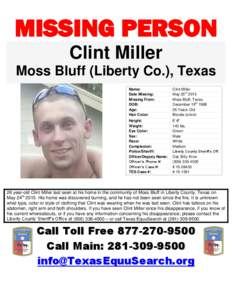 Clint / Liberty County /  Texas / Bluff / Liberty County / Texas / Geography of Texas / Moss Bluff /  Texas / Texas EquuSearch