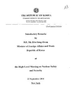 THE REPUBLIC OF KOREA PERMANENT MISSION TO THE UNITED NATIONS 335 East 45Ih Street, New York, N.YTel, FaxCheck nnaiiut Delive~v