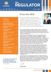 Issue 5 : 2013  From the CEO Contents From the CEO