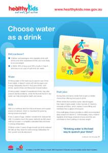www.healthykids.nsw.gov.au  Choose water as a drink Get active each day
