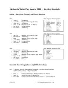 Advisory Committee and Plenary Meetings