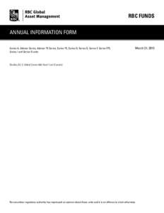 RBC FUNDS ANNUAL INFORMATION FORM Series A, Advisor Series, Advisor T5 Series, Series T5, Series H, Series D, Series F, Series FT5, Series I and Series O units  March 31, 2015