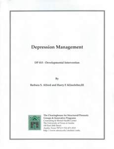 Depression Management  DP[removed]Developmental Intervention By