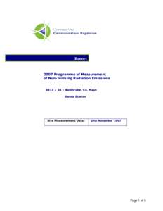 ReportProgramme of Measurement of Non-Ionising Radiation Emissions – Ballinrobe, Co. Mayo