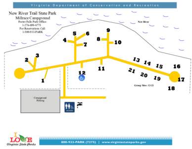 New River Trail State Park Millrace Campground Foster Falls Park Office: For Reservations Call: PARK