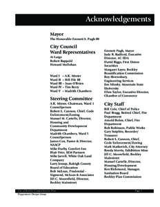 Acknowledgements Mayor The Honorable Emmett S. Pugh III City Council Ward Representatives