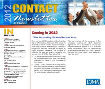 2012  CONTACT Newslet ter First Quarter