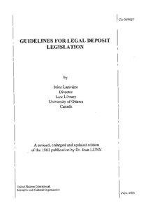 Guidelines for legal deposit legislation; 2000