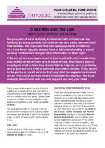 Your children, Your rights a series of legal guides for parents of children who have been sexually abused CHILDREN AND THE LAW