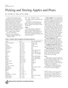 Picking and Storing Apples and Pears