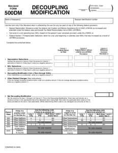 Maryland FORM 500DM  DECOUPLING