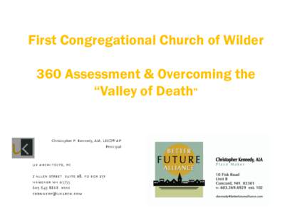 First Congregational Church of Wilder  360 Assessment & Overcoming the “Valley of Death”  First Congregational