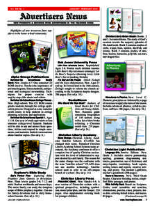 Vol. XIX No. 1  JANUARY / FEBRUARY 2001 NEW PRODUCTS & SERVICES FROM ADVERTISERS IN THE TEACHING HOME