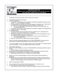 INSTRUCTIONS FOR COMPLETING THE REQUIREMENTS FOR FLOCK STATUS IN THE ONTARIO SHEEP HEALTH PROGRAM 1.