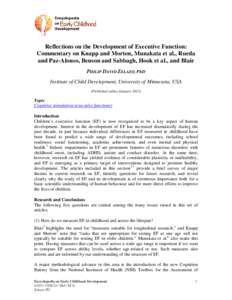 Neuropsychology / Philip David Zelazo / Cognitive neuroscience / Zelazo / Developmental psychology / Developmental cognitive neuroscience / Executive functions / Child development / Cognition / Mind / Neuroscience / Cognitive science