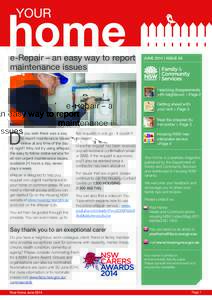 e-Repair – an easy way to report maintenance issues JUNE 2014 | ISSUE 68  Resolving disagreements