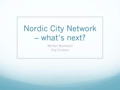 Nordic City Network – what’s next?