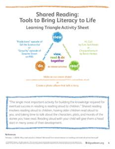 Shared Reading: Tools to Bring Literacy to Life Learning Triangle Activity Sheet Hi, Cat! by Ezra Jack Keats or
