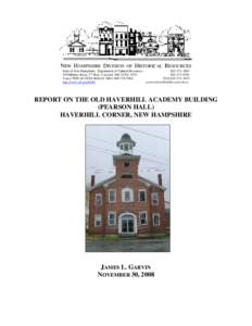 NEW HAMPSHIRE DIVISION  OF HISTORICAL RESOURCES