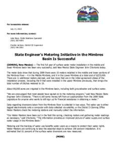 For immediate release: July 15, 2010 For more information, contact: Julie Maas, Public Relations Specialist[removed]Charles Jackson, District III Supervisor