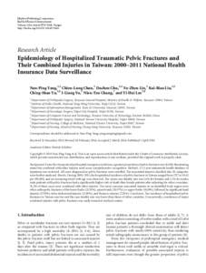 Epidemiology of Hospitalized Traumatic Pelvic Fractures and Their Combined Injuries in Taiwan: 2000–2011 National Health Insurance Data Surveillance