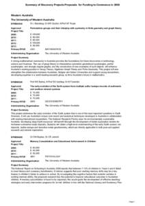 Summary of Discovery Projects Proposals for Funding to Commence in[removed]Western Australia The University of Western Australia DP0984540