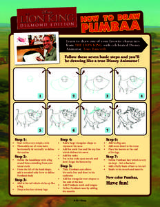 how to draw  pumbaa Learn to draw one of your favorite characters from THE LION KING with celebrated Disney