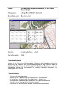 Projekt:  GIS-gestütztes Liegenschaftskataster für die Lafarge Zement GmbH  Auftraggeber: