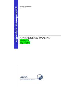 Argo data management ar-um[removed]ARGO USER’S MANUAL Version 3.0 May 3rd 2013