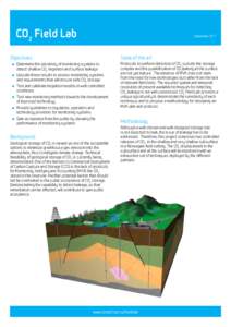 CO2 Field Lab  September 2011 Objectives