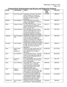 Transportation Enhancement and Bicycle and Pedestrian Projects - WisDOT