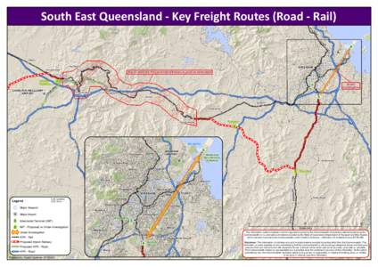 South East Queensland - Key Freight Routes (Road - Rail) BR I  S BA