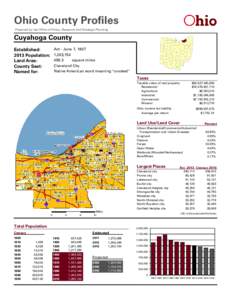 Ohio County Profiles Prepared by the Office of Policy, Research and Strategic Planning Cuyahoga County Established: 2013 Population: