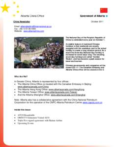 China Newsletter  October 2011 Email: [removed] Fax: +[removed]