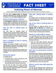 PEOPLE’S LAW SCHOOL FACT SHEET  September