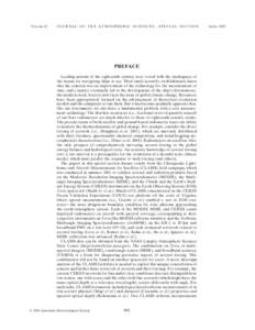 VOLUME 62  JOURNAL OF THE ATMOSPHERIC SCIENCES—SPECIAL SECTION PREFACE Leading nations of the eighteenth century were vexed with the inadequacy of
