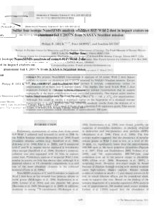 Meteoritics & Planetary Science 47, Nr 4, 649–[removed]doi: [removed]j[removed]01362.x Sulfur four isotope NanoSIMS analysis of comet-81P ⁄ Wild 2 dust in impact craters on aluminum foil C2037N from NASA’s 