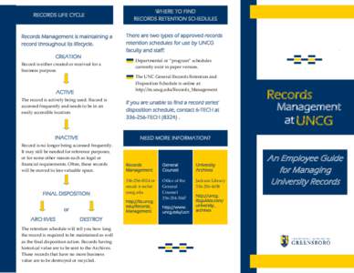 Content management systems / Accountability / Public records / Records management / Data management / Records life-cycle / Retention period / Grade retention / Archive / Administration / Information technology management / Business