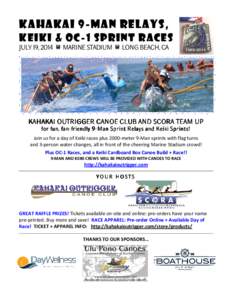 KAHAKAI 9-MAN RELAYS, KEIKI & OC-1 SPRINT RACES JULY 19, 2014 i